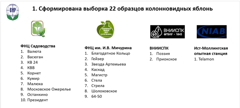 Выборка колонн для изучения